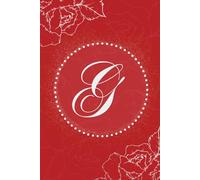 Floral Monogram Journal Elegant Lined Notebook with Letter G Cover Red and White Journal Perfect Gift for Women and Girls