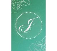 Floral Monogram Journal Elegant Lined Notebook with Letter J Cover Gradient Green and White Journal 6 X 9 Inches Perfect Gift for Women and Girls