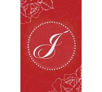 Floral Monogram Journal Elegant Lined Notebook with Letter J Cover Red and White Journal Perfect Gift for Women and Girls
