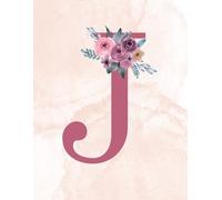 Floral Monogram Notebook - Letter J | Purple & Pink Watercolor Design, 8.5 x 11 College Ruled Lined Journal with Initial and Flowers: Personalized Gift for Women, Teens, and Students