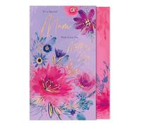 Floral Mother's Day Card, Special Mum Design, Watercolour Flowers, Purple and Pink