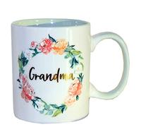 Floral Mug with Gold Foil Wording from Peaches and Cream - Grandma
