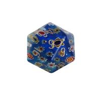 Floral Murano Light Blue Stone Dice - Hand-Carved Gemstone Dice D4 D6 D8 D10 D12 D20 Percentile or 7PCS Polyhedral Set for DND & Tabletop RPG(D20Face)
