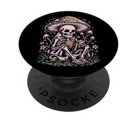 Floral Mushroom Skeleton Reading Book Gothic Retro PopSockets Adhesive PopGrip