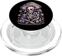 Floral Mushroom Skeleton Reading Book Gothic Retro PopSockets PopGrip for MagSafe