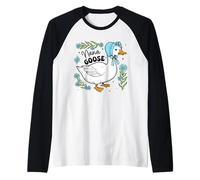 Floral Nana Goose Cute Silly Goose Mother's Day Womens Raglan Baseball Tee