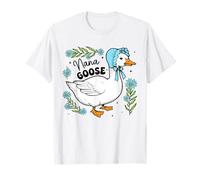 Floral Nana Goose Cute Silly Goose Mother's Day Womens T-Shirt