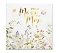 Floral Napkins 50 Pack Butterfly Wildflower 3-Ply Dinner Disposable Napkins for Wedding & Bridal Shower