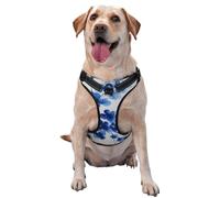 Floral Navy Blue Flower No Pull Dog Harness Adjustable Reflective Oxford Easy Control Medium Large Dog Harness