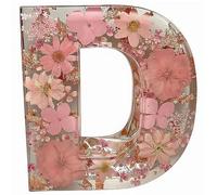 Floral Night Light,Personalized Floral Resin LED Letter Night Light,A-Z Initial Table Lamp,DIY FloralLetter Name NightLight,Handcrafted Real Dried Flowers Home Decor Gift for Birthday,Mother’s Day
