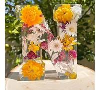 Floral Night Light,Personalized Floral Resin LED Letter Night Light,A-Z Initial Table Lamp,DIY FloralLetter Name NightLight,Handcrafted Real Dried Flowers Home Decor Gift for Birthday,Mother’s Day