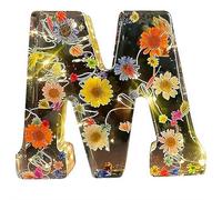 Floral Night Light,Personalized Floral Resin LED Letter Night Light,A-Z Initial Table Lamp,DIY FloralLetter Name NightLight,Handcrafted Real Dried Flowers Home Decor Gift for Birthday,Mother’s Day