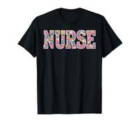 Floral Nurse Cute Nursing Nurse School Women Nurse Flowers T-Shirt
