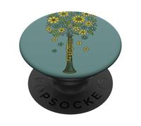 Floral Oboe design for musicians music lovers and creative PopSockets Adhesive PopGrip
