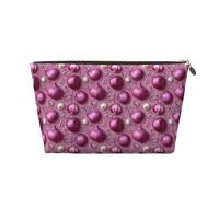 Floral Onion Print Makeup Bag, Cosmetic Travel Toiletry Bag for Women, Cute Leather Makeup Pouch Organizer