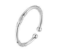 Floral Open Bangle Bracelet | Copper Electroplated Adjustable Design Artisan Blossom Motif & Skin-Friendly Finish - Date Nights, Formal Events & Daily Elegance