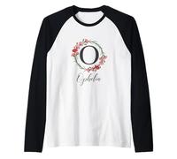 Floral Ophelia Name Flower Personalized Name Ophelia Raglan Baseball Tee