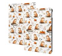 Floral Orange Guinea Pig Print Compatible with ipad air 3rd Generation Case Cover, Tablet Cases Compatible with ipad Pro Case 10.5 Inch, Auto Wake/Sleep, Folio Stand