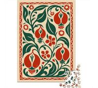 Floral Ornament with Pomegranates And Leaves 1000 Piece Jigsaw Puzzle for Adults, 38x26cm/1000pcs, January Puzzle Activity, Screen-Free Leisure And A Calmer Routine