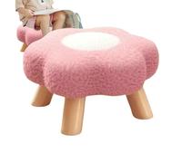 Floral Ottoman Stool - Decorative Footrest for Sofa Upholstered Seat for Bedroom Living Room Nursery University Playroom Entryway Apartment or Under Desk
