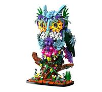 Floral Owl Building Blocks Toy, MOC Flowers Animal Display Model, Creative Bird Art Building Set for Adults & Teens, Colorful Home Office Desk Decor Gift Idea