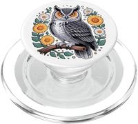 Floral Owl Owls Flowers Bird Animal Nature Artful Creative PopSockets PopGrip for MagSafe