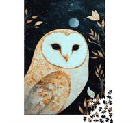 Floral Owl Under Moonlight Puzzle for Adults And Families, 1000 Pieces Animal Jigsaw, Gift for Puzzle Lovers, 38x26cm/1000pcs