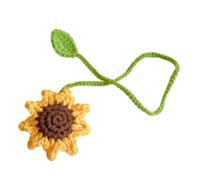 Floral Page Marker - 36x5.5cm Sunflower Book Mark, Budding Flower Bookmark, Knitted Reading Holder, Handmade Decorative Accessory | Cute Stationery Present for Teachers Students Christmas and Book
