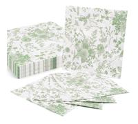 Floral Paper Napkins, 40 Pcs 2-Ply Serviettes 33cm for Weddings