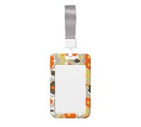 Floral Pattern (2) Print Badge Holder with Breakaway Lanyard,Work Name Tag Breakaway Lanyard Id Card Protector Case