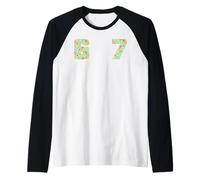 Floral Pattern 6 7 Raglan Baseball Tee
