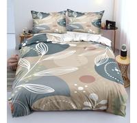 Floral Pattern Duvet Cover King Size Bedding Set Abstract Ultra-Soft Microfiber 3D Textured Duvet Cover Set with 2 Pillowcases - Breathable Fabric & Zip Closure