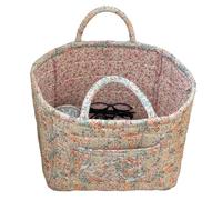 Floral Pattern Foldable Laundry Basket Large Capacity Boho Fabric Storage Basket Portable Quilted Basket for Clothes Toys Household Organizer Hamper for Home, Picnic, Shopping,Travel
