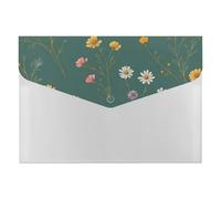 Floral Pattern Green Background(1) Multi-Pocket File Organizer, Expanding Accordion Folder for Portable Document Storage