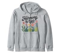 Floral Pattern Harmony the Cycle Nature Lover Zip Hoodie