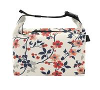 Floral Pattern in Style Of Chinese Boys Lunch Bag with Handles Man Food Bag for Outdoor Travel