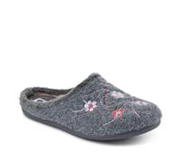 Floral Pattern Mule Slippers - Grey Size 6