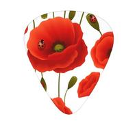 Floral Pattern Of Poppy Flowers,12 Pcs Guitar Pick,3 Different Thickness Plectrums for Acoustic Guitar Bass Ukulele (0.46mm 0.96mm 0.71mm)
