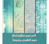 floral pattern paper pack - turquoise scrapbook paper: 40 sheet double sided 4 patterns 8x8 pattern paper pack scrapbook embellishments DIY craft ... folding paper - vintage scrapbooking kit