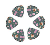 Floral pattern print Guitar Picks, 12PCS Premium Celluloid Guitar Pick Medium for Acoustic Guitar, Electric Guitar, Bass