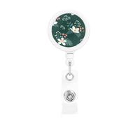 Floral Pattern Print Retractable Badge Holder, Cute Nursing Badge Reel, Badge Clip Id Card Holders