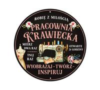 Floral Pattern Sewing Machine Mannequin Scissors Retro Metal Sign Round Tin Sign, Vintage Decor Art Poster for Bar, Home, Man Cave, Kitchen, Laundry Room Gift 8x8Inch