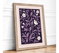 Floral Pattern Study Botanical Framed Wall Art Print A1 (84.1×59.4cm) Oak, Wall Decor for Living Room, Bedroom, Office & Home, Ready to Hang, Art Gift