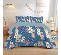 Floral Patterns Queen Size Duvet 7.5 Tog, Soft Reversible Coverless Duvet, Geometric Pattern Queen Quilt for All Seasons, Microfiber Comforter with 2 Pillowcases (228 * 228cm) -Ad216