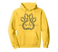 Floral Paw Print with Heartbeat Vines Pullover Hoodie