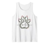 Floral Paw Print with Heartbeat Vines Tank Top