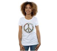 Floral Peace Cotton T-Shirt Woodstock White XXL