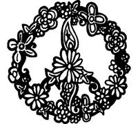 'Floral Peace Symbol' Rubber Stamp - Unmounted Design for Crafting & Scrapbooking, A8 (RS00015643)