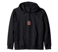 Floral Peace Symbol Zip Hoodie