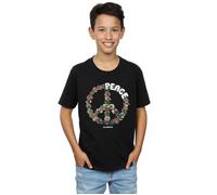 Floral Peace T-Shirt Woodstock Black 7-8 Years